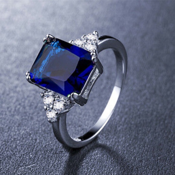 Jewelry - New 925 sterling silver blue stone ring